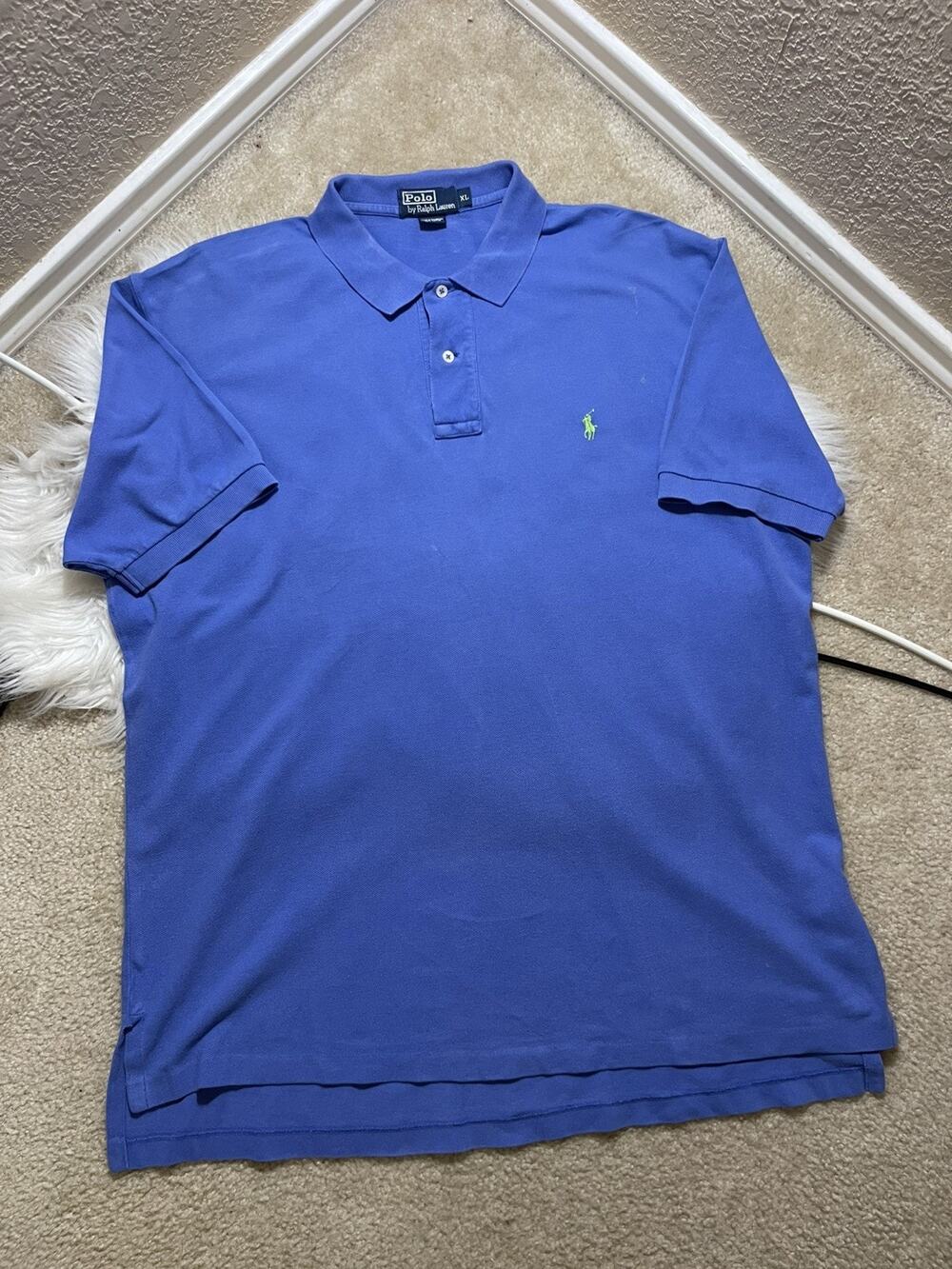 Polo Ralph Lauren Polo Shirt Mens XL Blue 100% Cotton Classic Fit Pony Logo